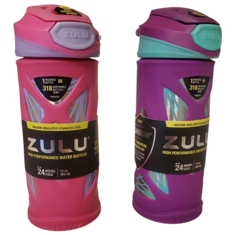 Zulu Insulated Water Bottles - Pink and Purple